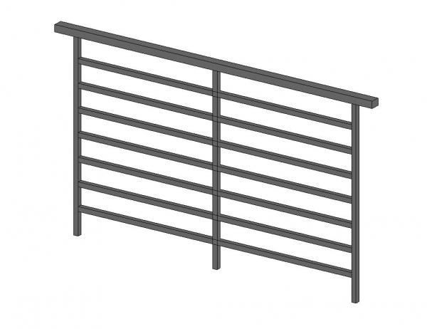 Railing Horizontal metal bars