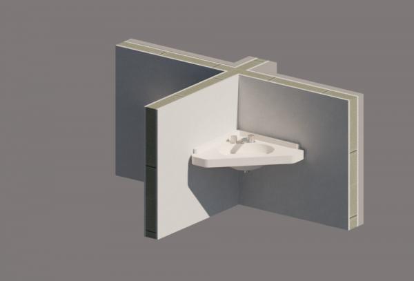 Corner Lavatory