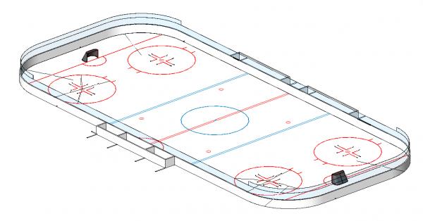 Hockey field 58х26 (60х30) / Хоккейное поле