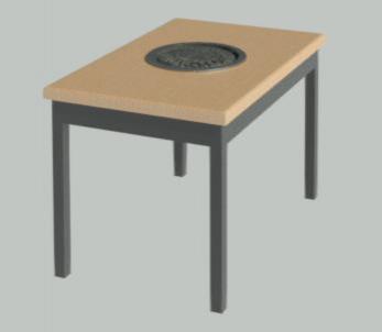 BBQ Grill Table w/ LPG Connector