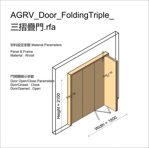 AGRV_Door_FoldingTriple_三摺疊門
