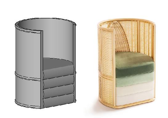 LISETTA ARMCHAIR BY ELENA SALMISTRARO Bottega Intreccio