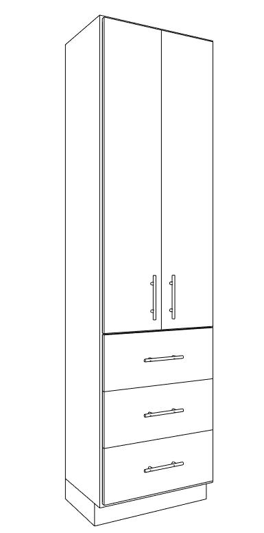 Utility Cabinet - 2 Door and Low Drawers