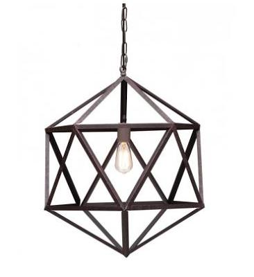 RESTORATION HARDWARE STEEL POLYHEDRON PENDANT