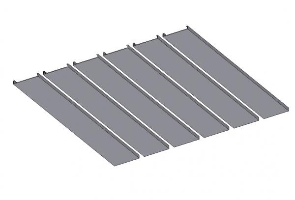 Blue Metal-Linear Open Gap Ceiling System LO