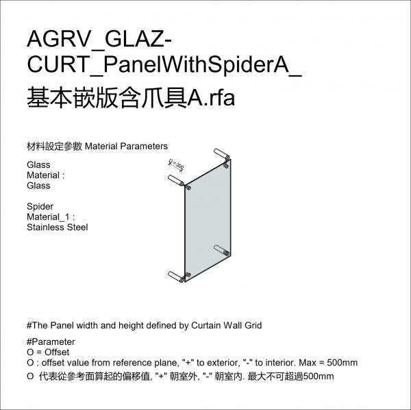 AGRV_GLAZ-CURT_PanelWithSpiderA_基本嵌版含爪具A'
