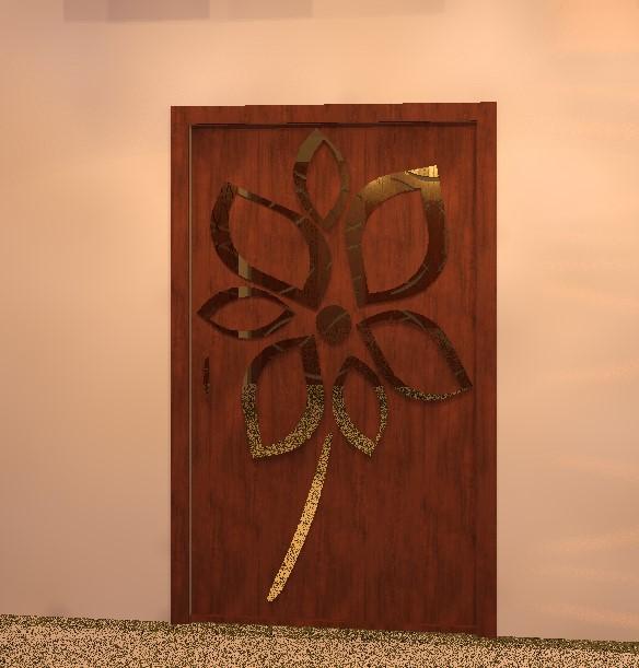 Wooden flower door