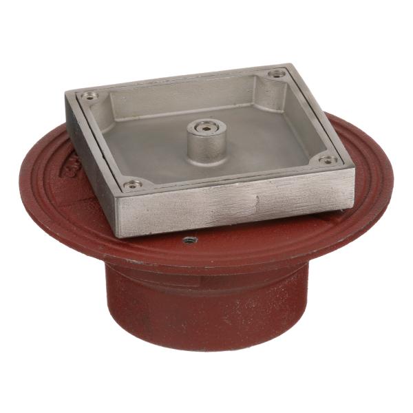 C1100-US - FLOOR CLEANOUT FOR TERRAZZO AREAS WITH SQUARE ADJUSTABLE COVER AND PL