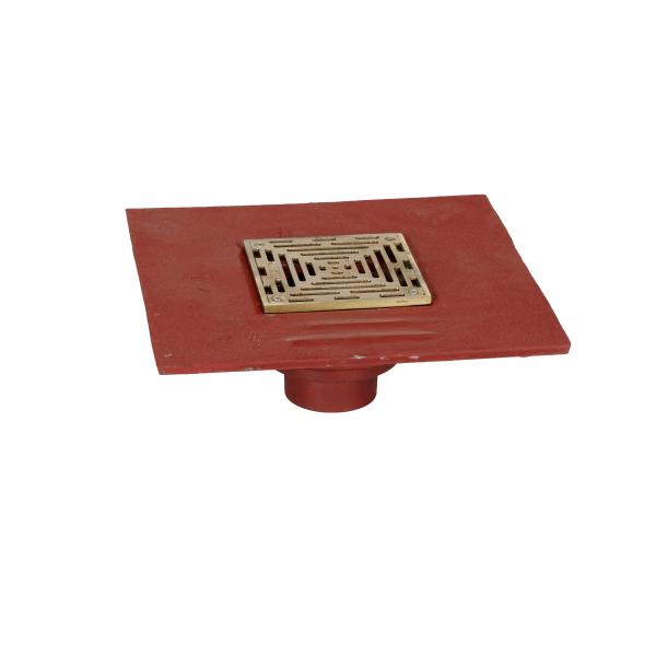 MIFAB® F1100-C-ZS - FLOOR DRAIN WITH SQUARE STRAINER AND ELASTOMERIC FLANGE MEMB