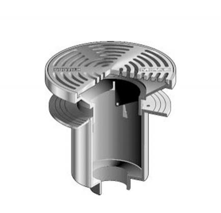 MIFAB® F1350 - FLOOR DRAIN WITH 12” ROUND ADJUSTABLE TRACTOR GRATE AND EXTRA DEE