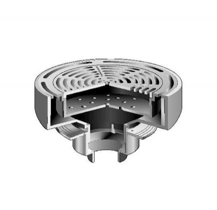 MIFAB® F1360-TFB - FLOOR DRAIN WITH 16” ROUND ADJUSTABLE TRACTOR GRATE AND “TRUE