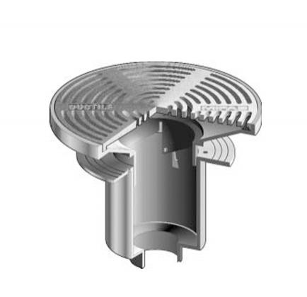 MIFAB® F1370 - FLOOR DRAIN WITH 16” ROUND ADJUSTABLE TRACTOR GRATE AND EXTRA DEE