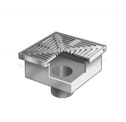 MIFAB® F1480 - FLOOR DRAIN WITH 12” SQUARE HEAVY DUTY TRACTOR GRATE AND DEEP SUM