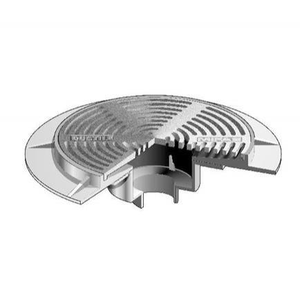 MIFAB® F1550 - FLOOR DRAIN WITH 15 3/4” ROUND HEAVY DUTY TRACTOR GRATE WITH DEEP