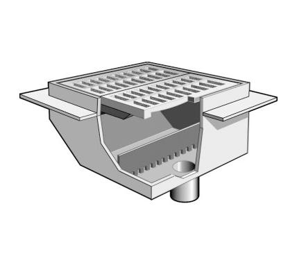 MIFAB® F1590 - 24” X 24” HEAVY DUTY DRAIN WITH OFFSET BOTTOM OUTLET