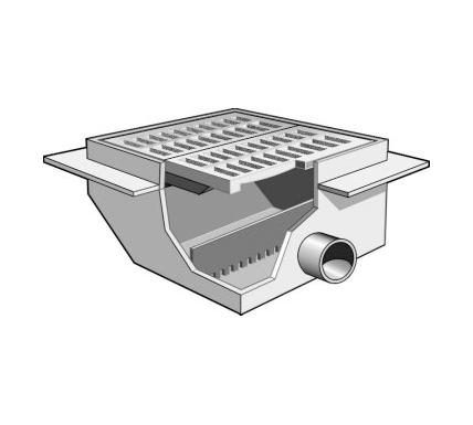 MIFAB® F1590-90 - 24” X 24” HEAVY DUTY PARKING AREA DRAIN WITH SIDE OUTLET