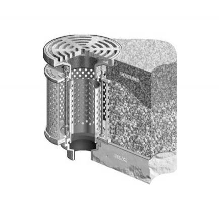 MIFAB® F1840 - PLANTING AREA DRAIN W/9” ADJUSTABLE TRACTOR GRATE W/STAINLESS STE