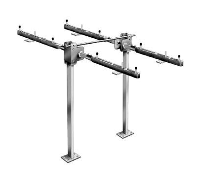 MIFAB® MC-41D-R - BACK TO BACK FIXTURE CARRIER WITH CONCEALED ARMS AND ROUND UPR