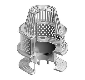 MIFAB® R1200-JC - LARGE SUMP ROOF DRAIN WITH STAINLESS STEEL 6” HIGH BALLAST GUA