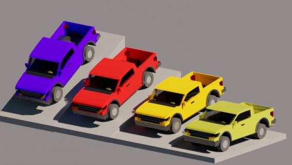 Ford F150 Raptor - project with slope 0, 10, 20 and 30 degrees