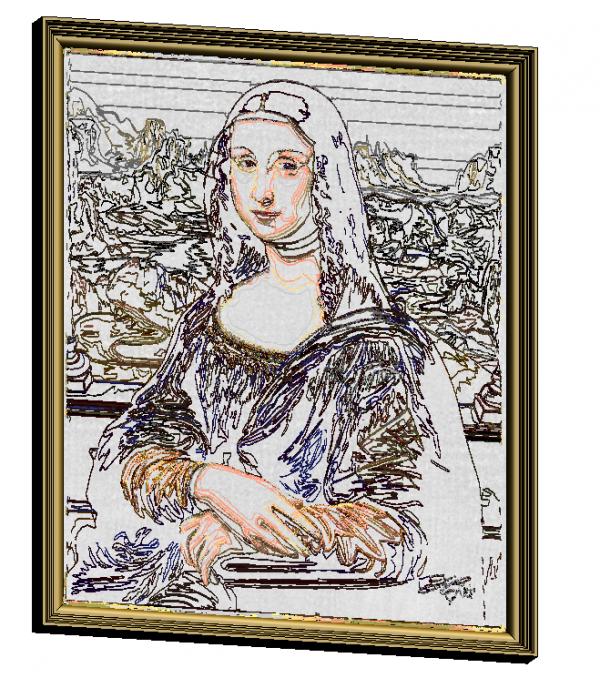 Mona Lisa Outline Painting