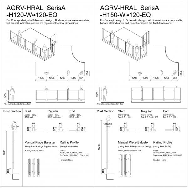 AGRV-HRAL_SeriesA Metal & Glass Railing