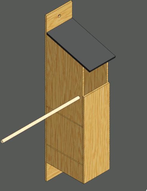 Upright tawny owl nesting box