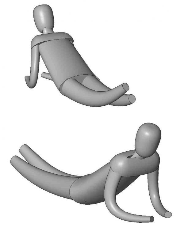 Person Prone on elbows -very simple 3D gestural form