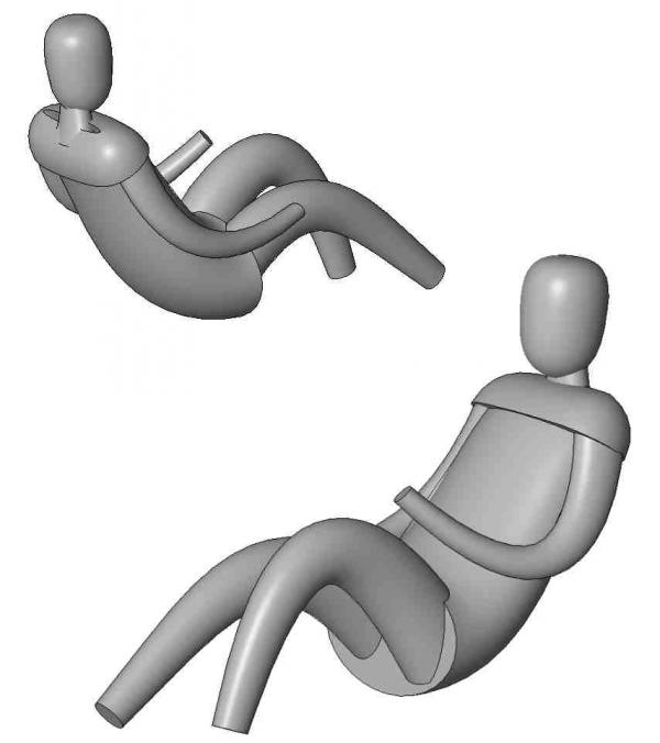Person Sitting Feet Up Leaning back -very simple 3D gestural form