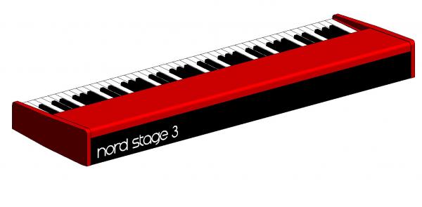 An LOD200 model of a NORD Stage 3 HP76 Digital Stage Piano. R22