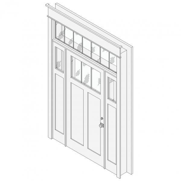 Front Door Craftsman Style 2 Lights and a Transom