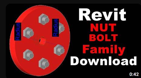 Flange family revit with Nut Bolt parametric