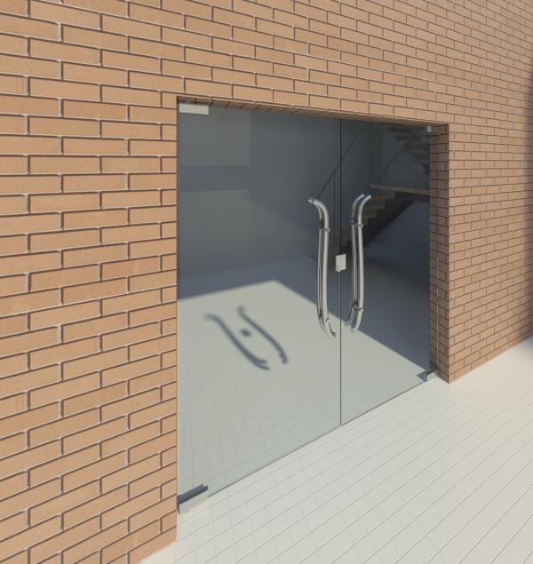 Frameless Commercial Glass Door-1.8x2.1m