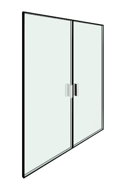 Double door - Curtain wall - Glass with aluminium frame