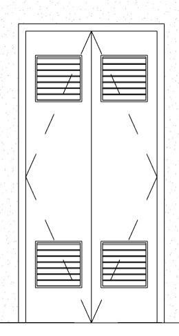 Double doors w/ upper & lower vents