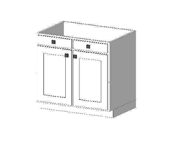 Farmhouse Style- 2 drawer double cabinet