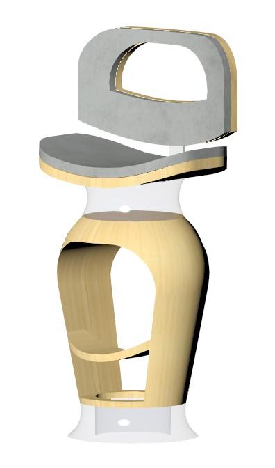 TALL CURVY BAR STOOL