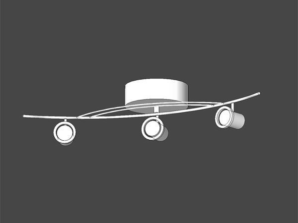 3-lamp stainless steel ceiling mounted track light