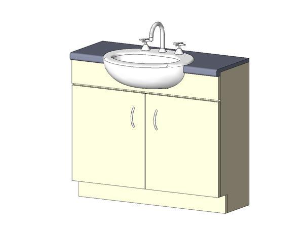 Semi Recessed Basin, 2 Door Vanity