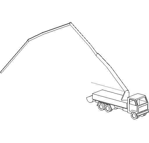 Concrete Boom Pump Truck - Boom Extenteded