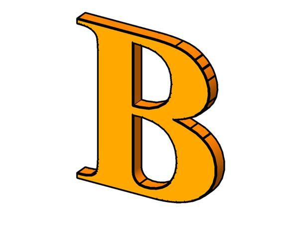 B -Times New Roman 3D Lettering