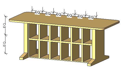 Map table with cubbies underside