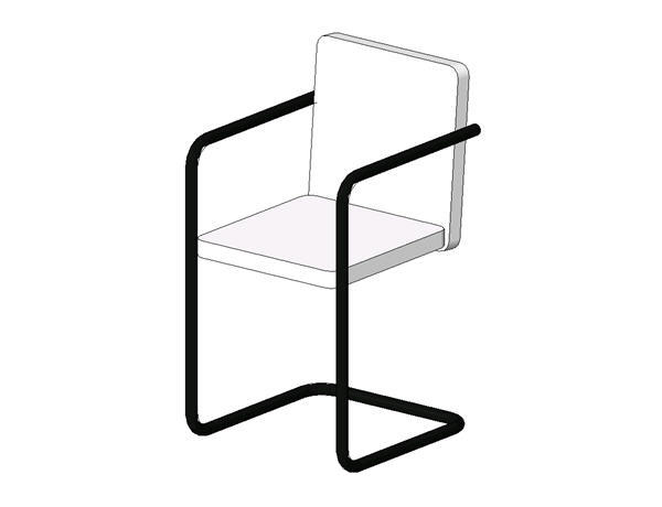 Chair-Sleigh base with Arms