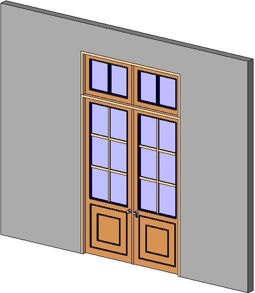 porta dupla c/vidros e bandeira