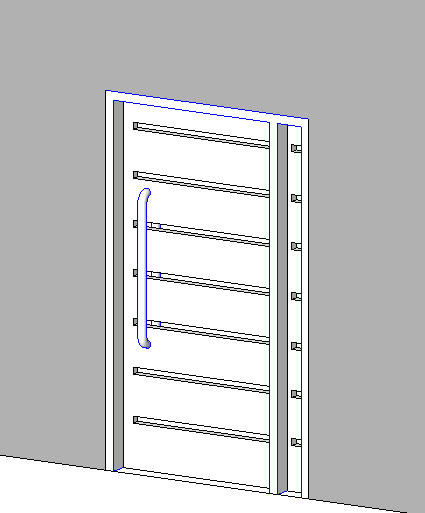 Door with glass stripes