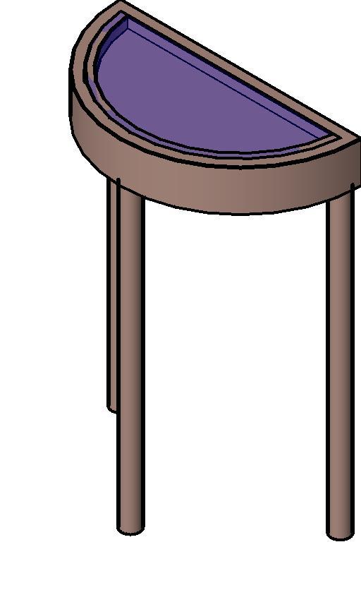 Half Round Console Table - Glass