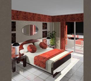 Double Bed with Pillows