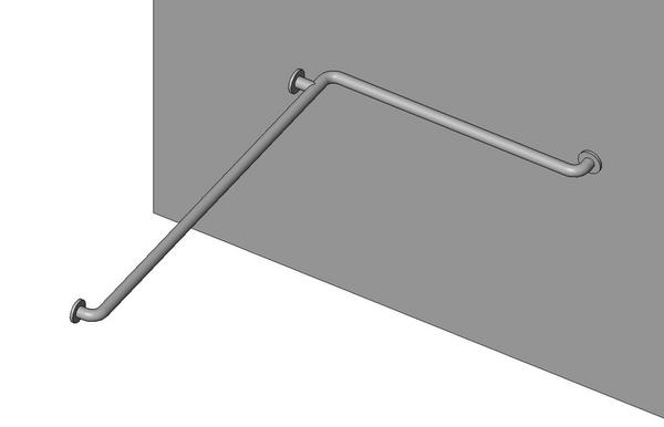 Bobrick B-68137 Two-wall wheelchair compartment grab bar