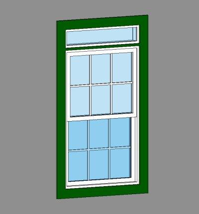 Double Hung with Transom and Trim