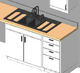 Nested 3 sizes of Sinks in Counter Top very parametric!